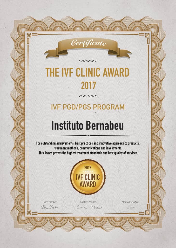 IVF-KLINIK AWARD 2017 – Instituto Bernabeu – IVF PGD/PGS Program